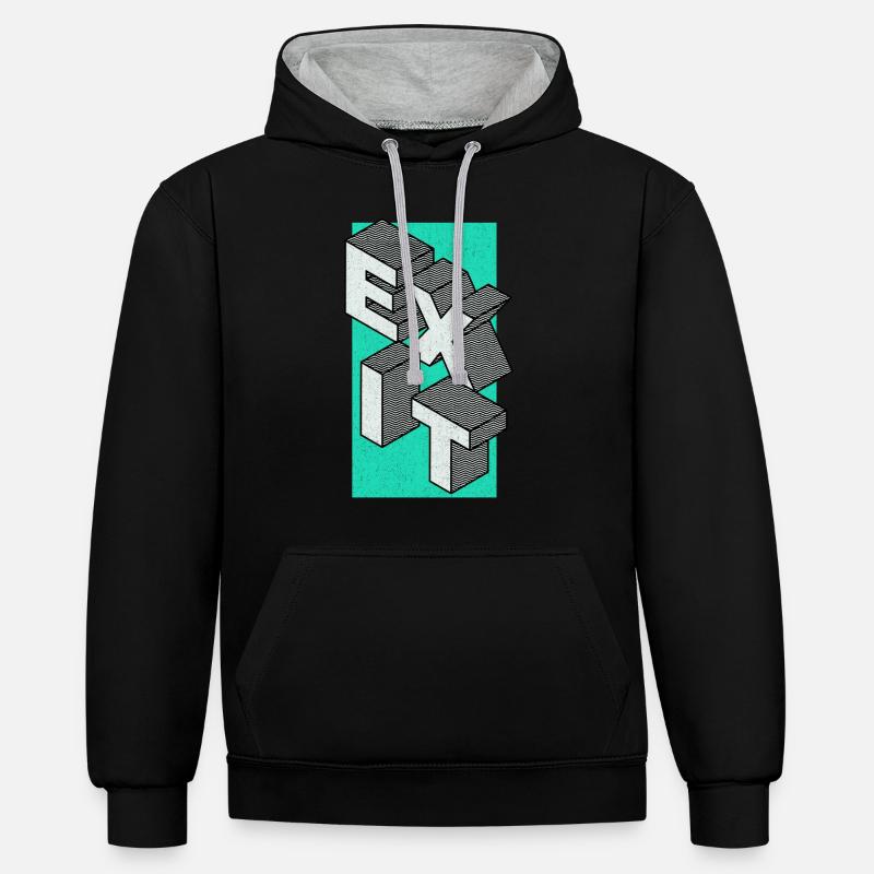 Exit - take the exit - Contrast hoodie - black/heather grey