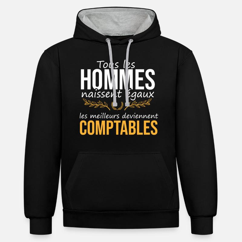 Les meilleurs deviennent comptables - Sweat à capuche contrasté - noir/gris chiné