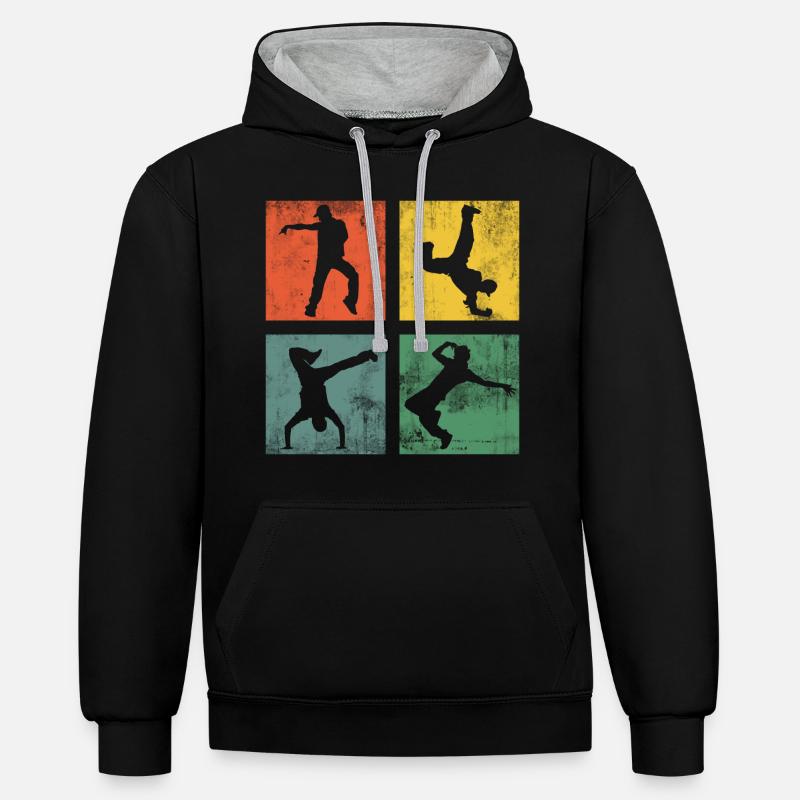 Breakdance Breakdancer Streetdance Streetdancer - Sweat à capuche contrasté - noir/gris chiné