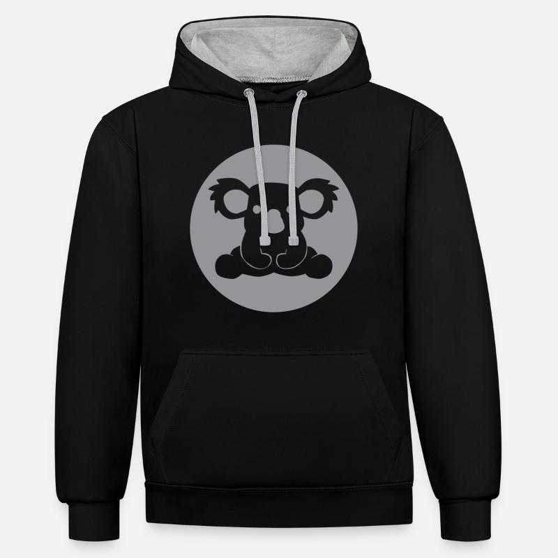 KOALA BEAR - Australie - Sweat à capuche contrasté - noir/gris chiné
