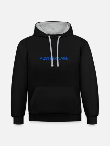 Musterknabe - Kontrast-Hoodie - Schwarz/Grau meliert