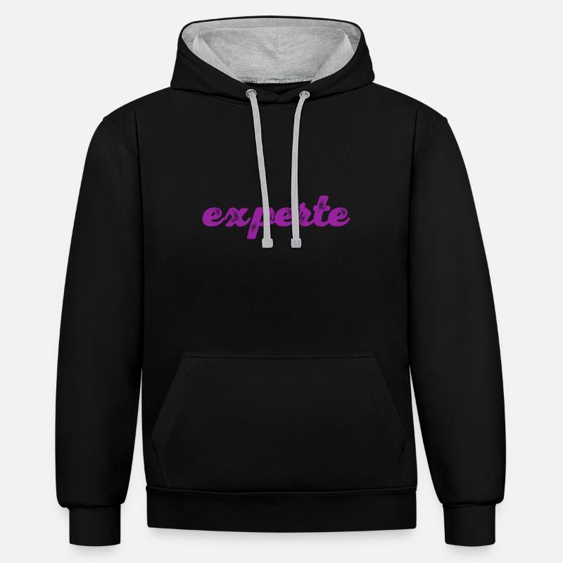 so sieht ein Experte aus - Kontrast-Hoodie - Schwarz/Grau meliert