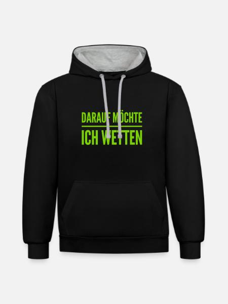 wetten wir? - Kontrast-Hoodie - Schwarz/Grau meliert