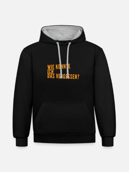 ich bin verwirrt - Kontrast-Hoodie - Schwarz/Grau meliert