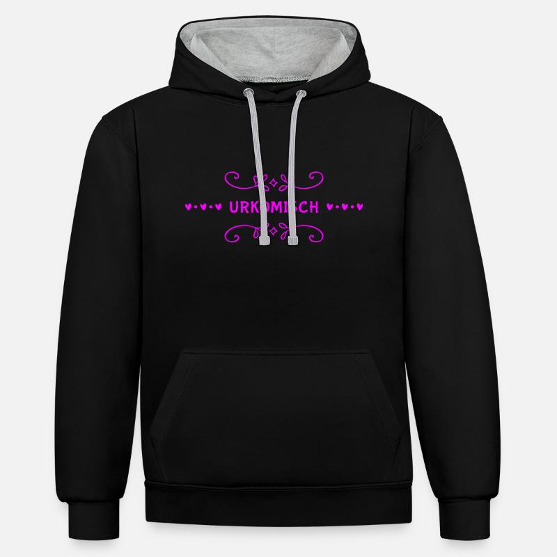C’est bizarre - Sweat à capuche contrasté - noir/gris chiné