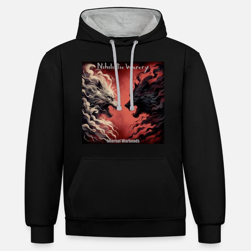NW - Interne Gefechtsköpfe - Kontrast-Hoodie - Schwarz/Grau meliert