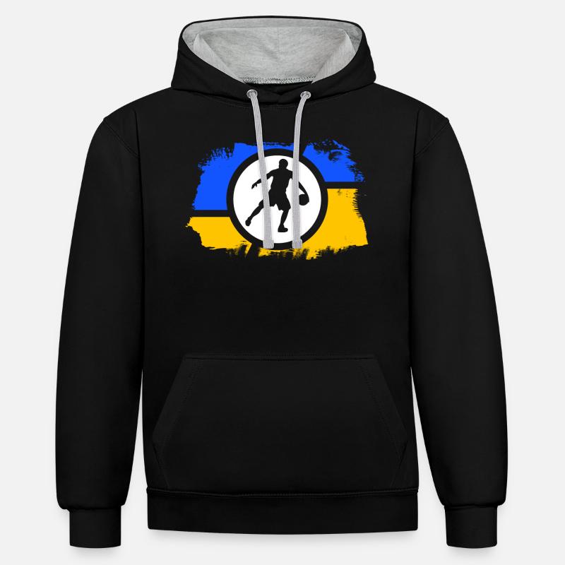 basketteur basketteur dunking-king - Sweat à capuche contrasté - noir/gris chiné