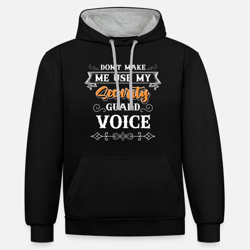 Sécurité Sécurité Travail de nuit - Sweat à capuche contrasté - noir/gris chiné