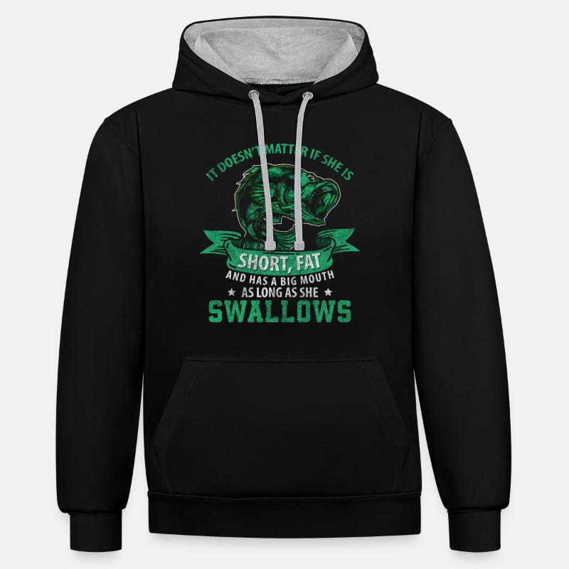 Bateau de pêche Sport - Sweat à capuche contrasté - noir/gris chiné