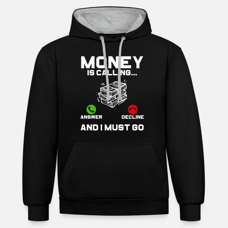 Dollar millionnaire de succès - Sweat à capuche contrasté - noir/gris chiné