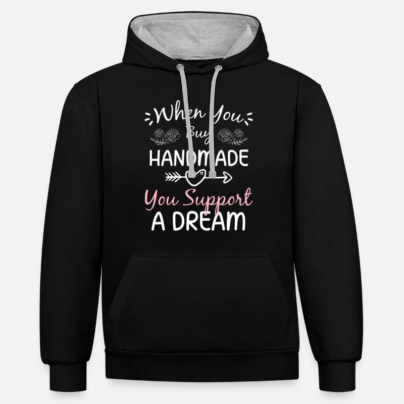 Défilé de mode Shopping Style - Sweat à capuche contrasté - noir/gris chiné