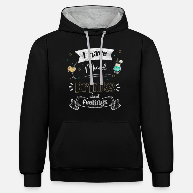 Bartender Beer Drinker Gin - Contrast hoodie - black/heather grey