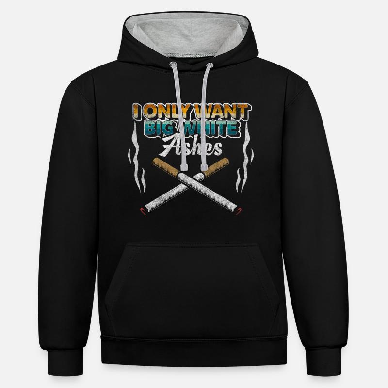 Fumeurs Cigarettes Chanvre Glow Sticks - Sweat à capuche contrasté - noir/gris chiné