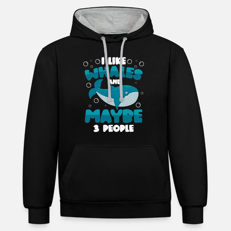 Plongée en mer - Sweat à capuche contrasté - noir/gris chiné