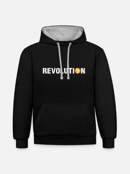 Revolution Bitcoin Cryptocurrency Bitcoin - Contrast hoodie - black/heather grey