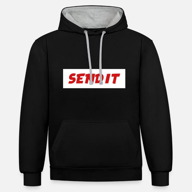 Send it - Sweat à capuche contrasté - noir/gris chiné