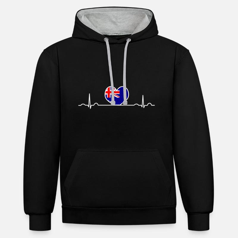 Australie Canberra - Sweat à capuche contrasté - noir/gris chiné