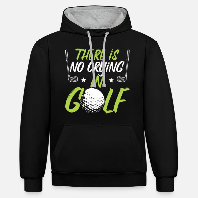 Beim Golf wird nicht geweint - Kontrast-Hoodie - Schwarz/Grau meliert