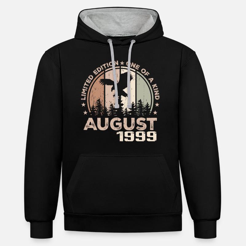 Incomparable depuis août 1999, 25e Anniversaire - Sweat à capuche contrasté - noir/gris chiné