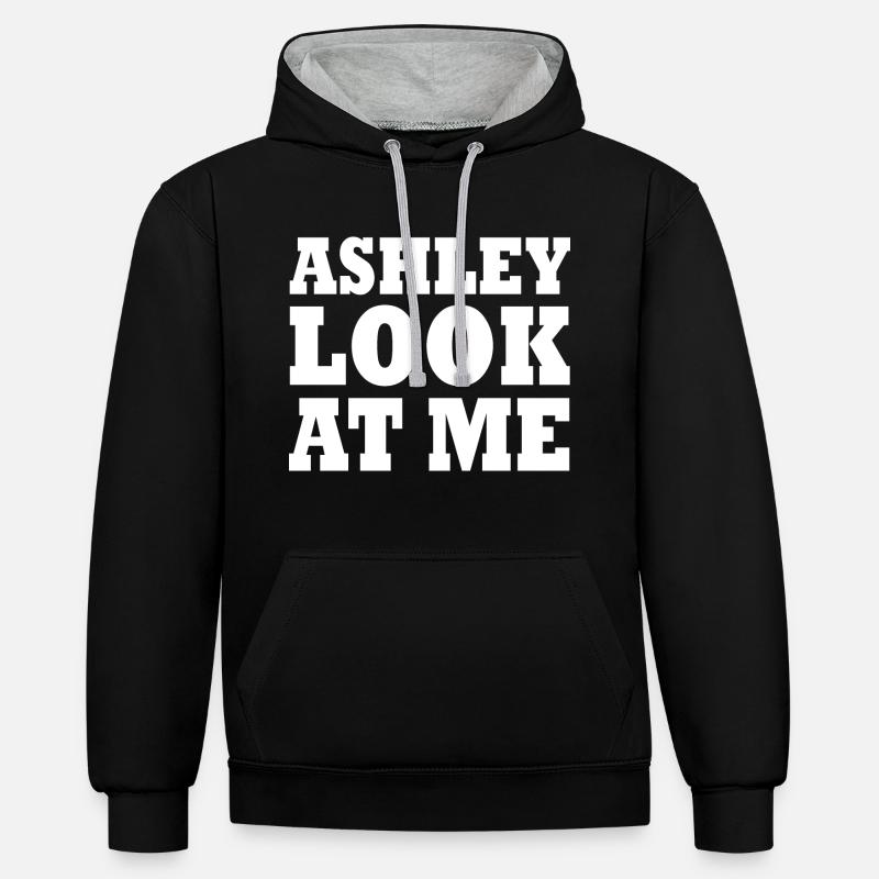 Ashley look at me - Sweat à capuche contrasté - noir/gris chiné