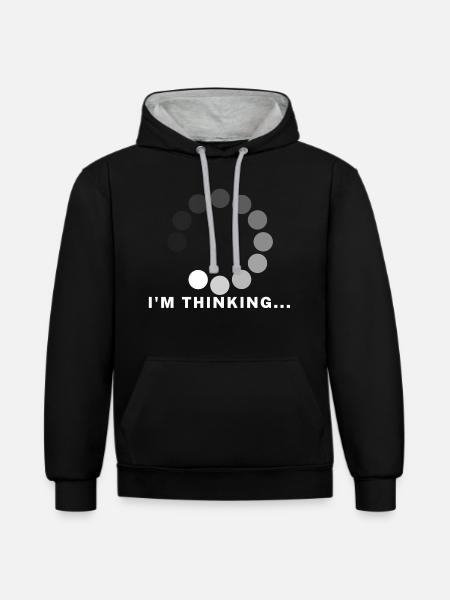 Im thinking ... - Contrast hoodie - black/heather grey