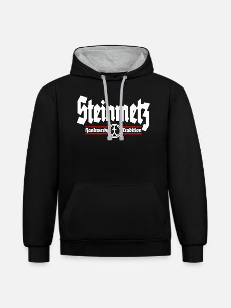 Steinmetz Handwerk+Tradition - Kontrast-Hoodie - Schwarz/Grau meliert