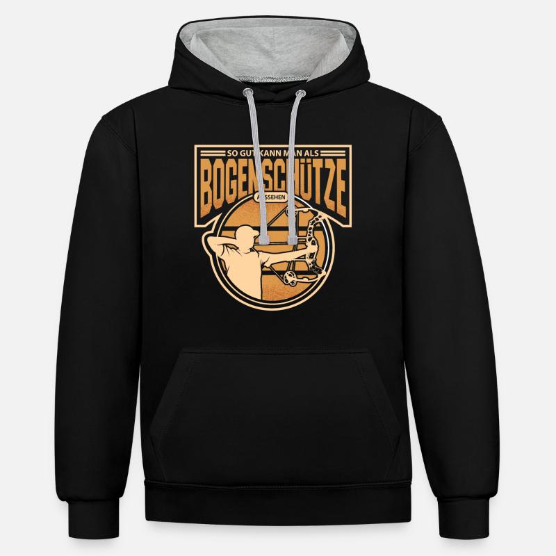 Archer Arc-en-ciel Arcs arcs - Sweat à capuche contrasté - noir/gris chiné