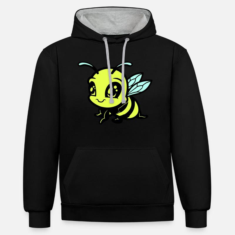 Abeille Bumblebee Bande dessinée - Sweat à capuche contrasté - noir/gris chiné