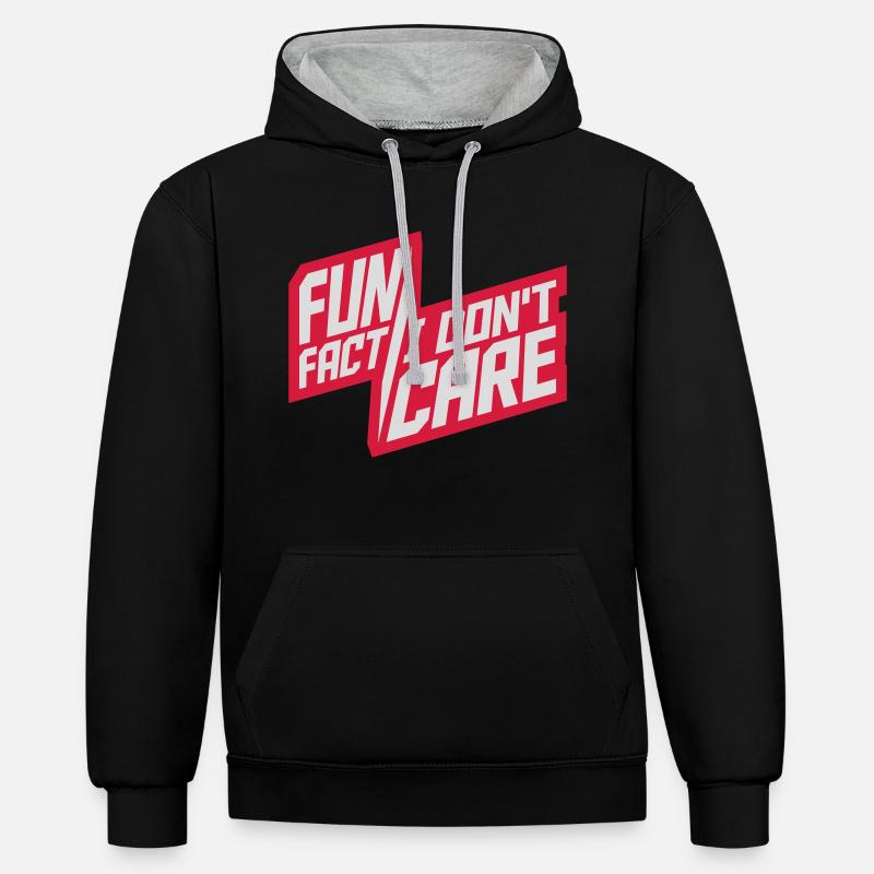 Je me fiche des faits - Sweat à capuche contrasté - noir/gris chiné