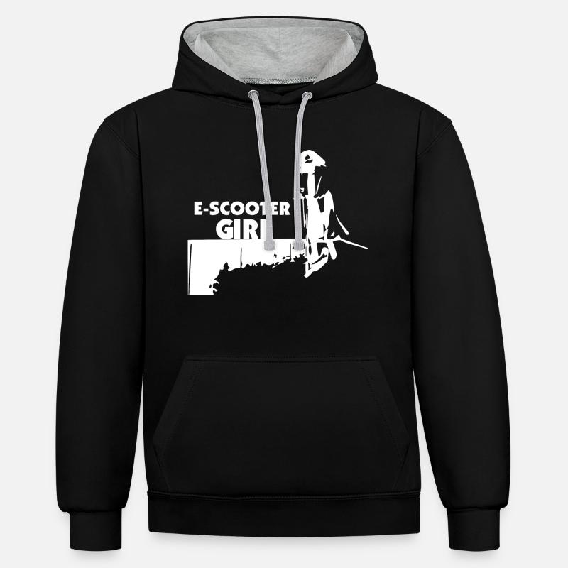 E-Scooter E-Roller Scooter - Sweat à capuche contrasté - noir/gris chiné