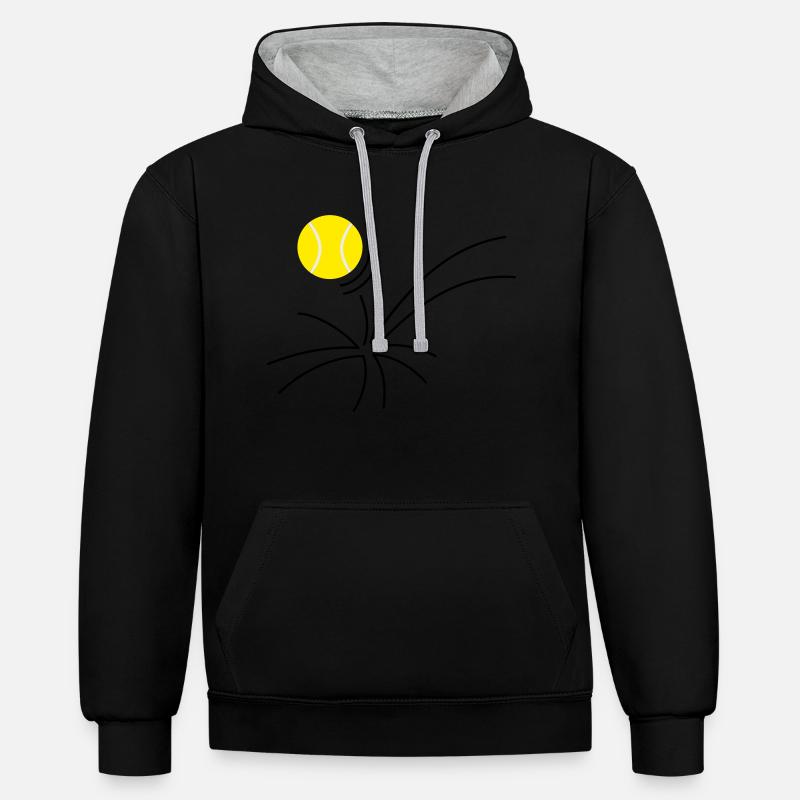 tennis comme (3c) - Sweat à capuche contrasté - noir/gris chiné