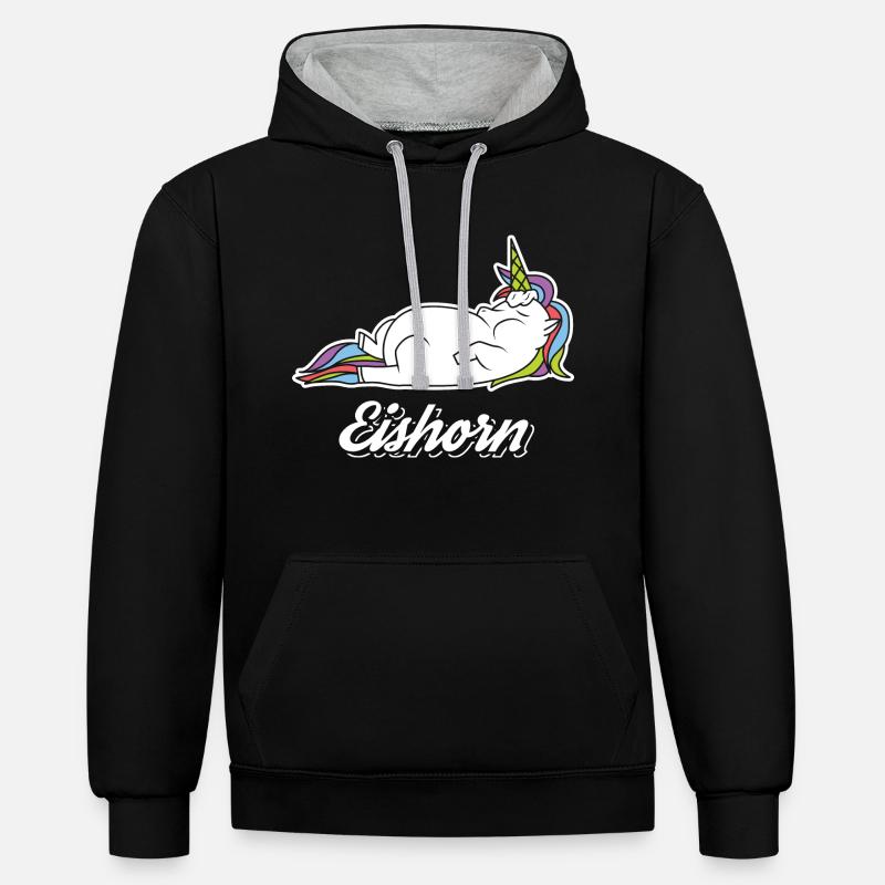 iceHorn - Sweat à capuche contrasté - noir/gris chiné