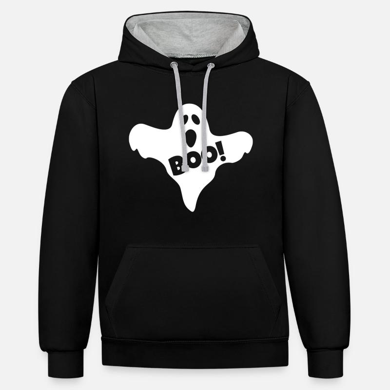 Fantôme Boo - Sweat à capuche contrasté - noir/gris chiné