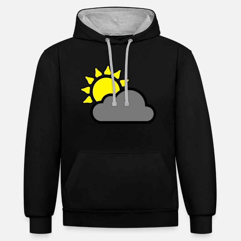 Cloud - Sun - Couverture - Soleil - Sweat à capuche contrasté - noir/gris chiné