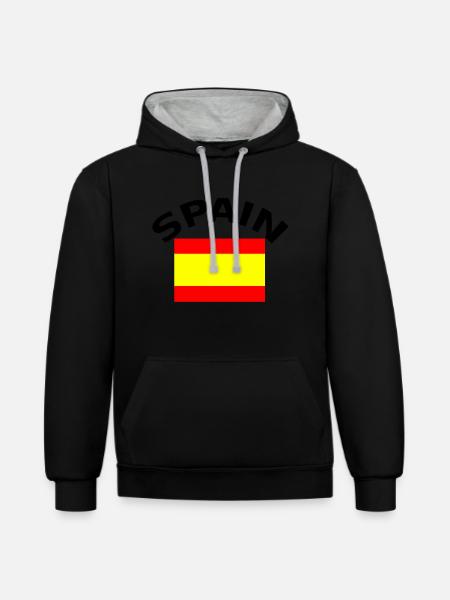 Spain - Contrast hoodie - black/heather grey
