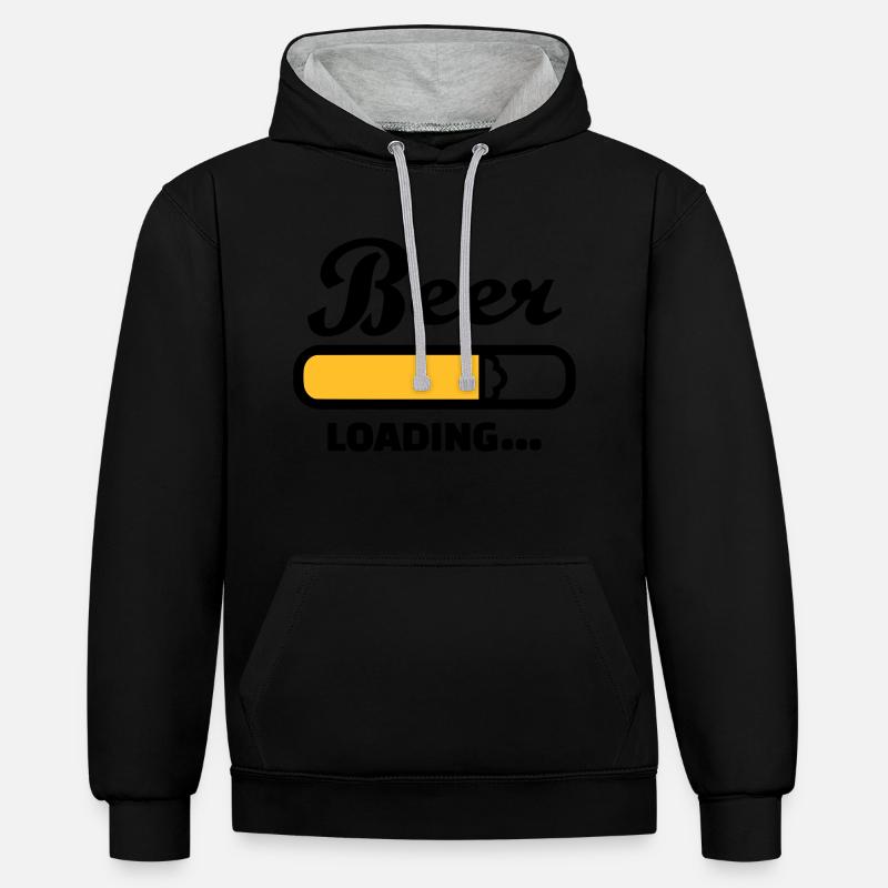 Beer Loading - Sweat à capuche contrasté - noir/gris chiné