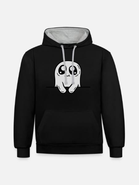 Doux derrière le mur - Sweat à capuche contrasté - noir/gris chiné