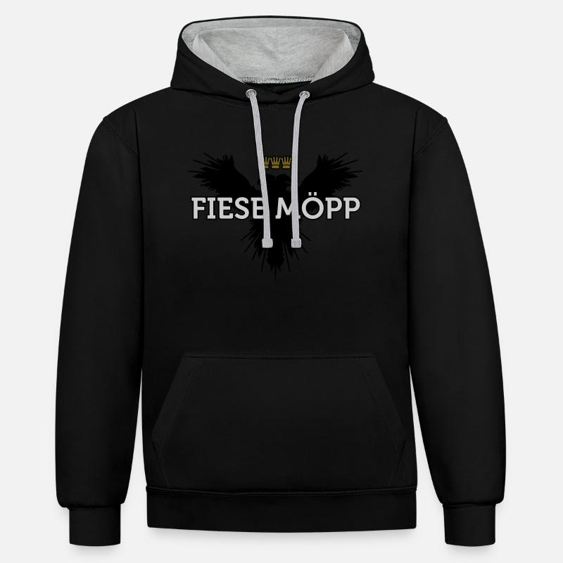 Fiese Mopp (Kölsch) - Sweat à capuche contrasté - noir/gris chiné
