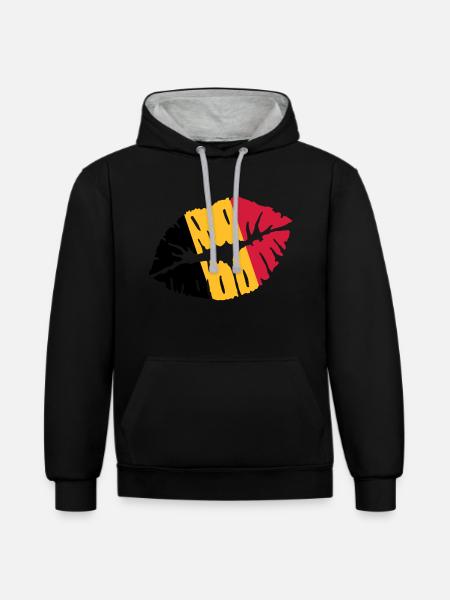 Belgium - Contrast hoodie - black/heather grey