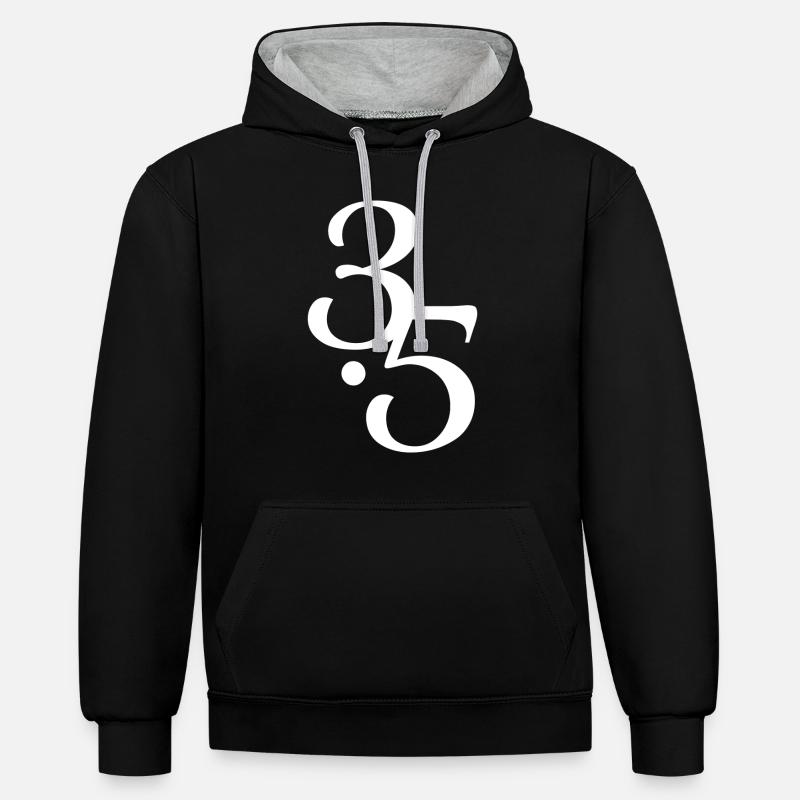 Conception humaine 3/5 Profil - Sweat à capuche contrasté - noir/gris chiné