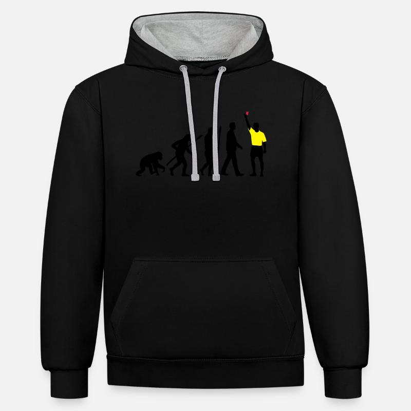 Evolution Schiedsrichter - Kontrast-Hoodie - Schwarz/Grau meliert
