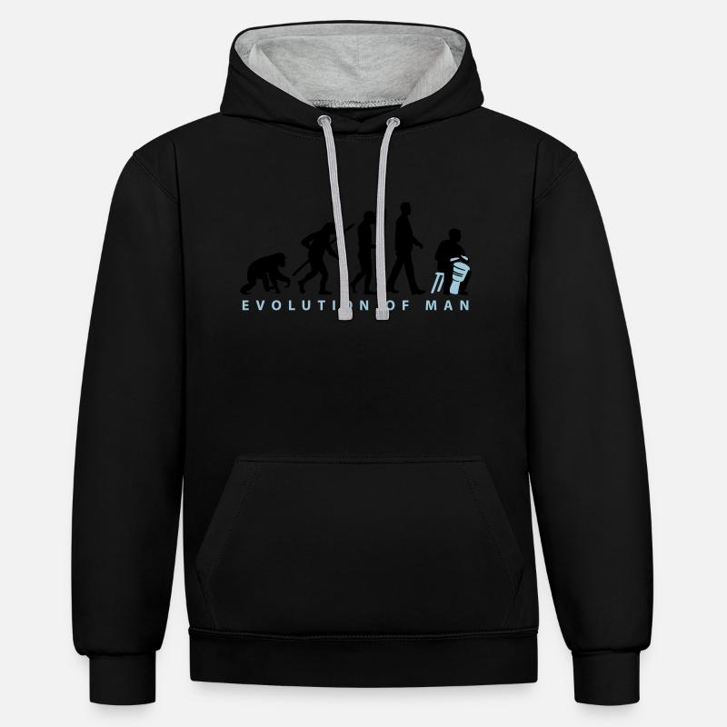 Evolution Djembe Trommler - Kontrast-Hoodie - Schwarz/Grau meliert