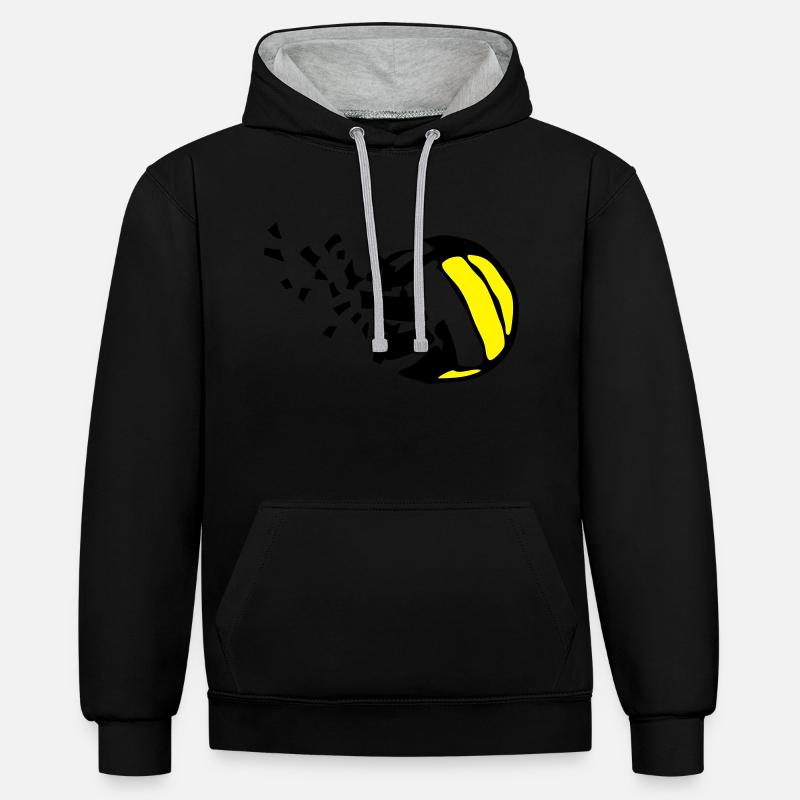 Explosion Volleyball Destructurer destructi - Kontrast-Hoodie - Schwarz/Grau meliert