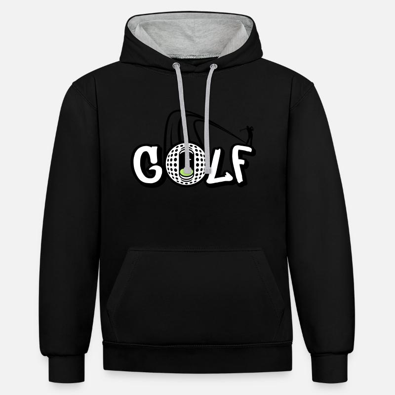 Golf Style - Kontrast-Hoodie - Schwarz/Grau meliert