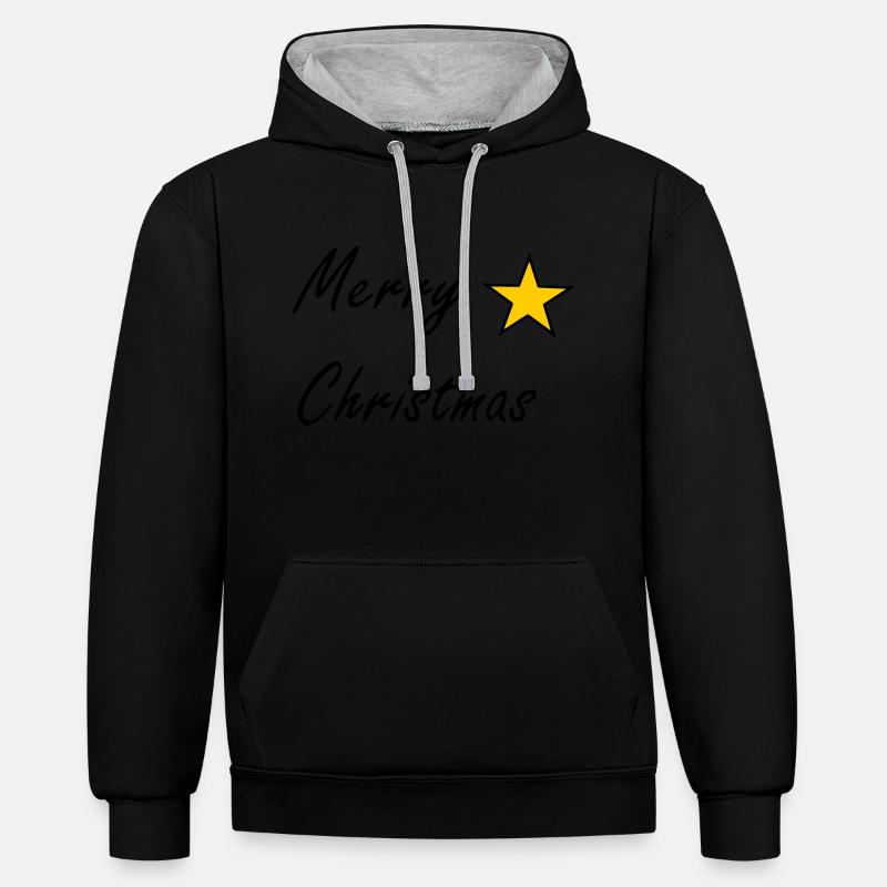 Joyeux Noël - Sweat à capuche contrasté - noir/gris chiné