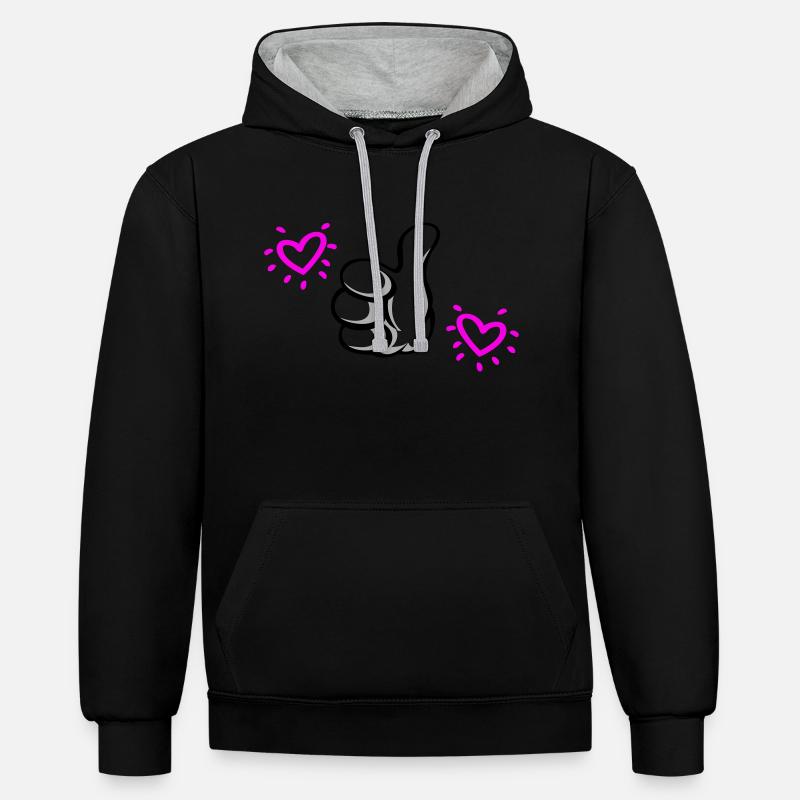 ZUR besten Mutter gewählt - Kontrast-Hoodie - Schwarz/Grau meliert