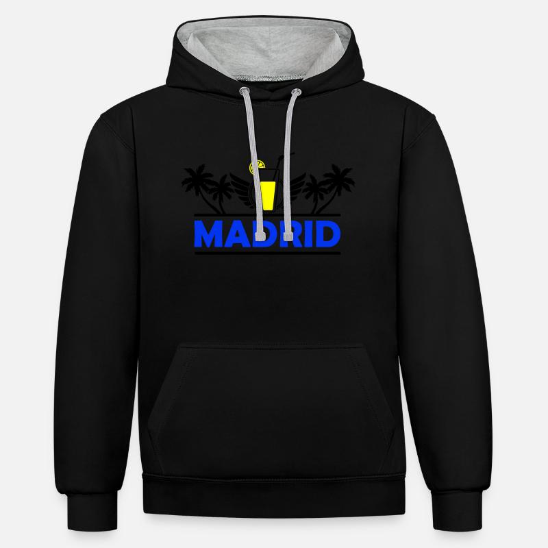 Madrid 2 - Sweat à capuche contrasté - noir/gris chiné