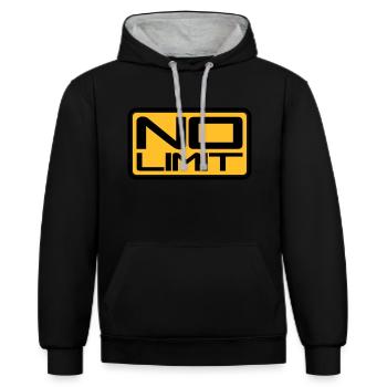 No Limit Shield - Sweat à capuche contrasté - noir/gris chiné - Devant - Anna (173cm) & Nico (186cm)