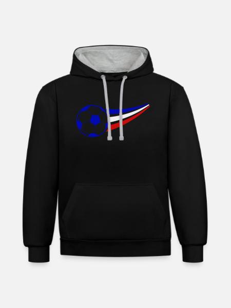 France Soccer - Contrast hoodie - black/heather grey