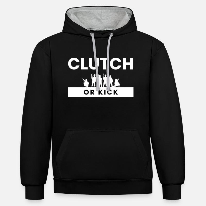 Kupplung oder Kick - Kontrast-Hoodie - Schwarz/Grau meliert